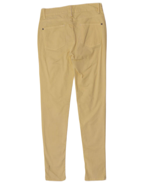 Calça feminina casual skinny Zara 2XS W24 L28 algodão amarelo