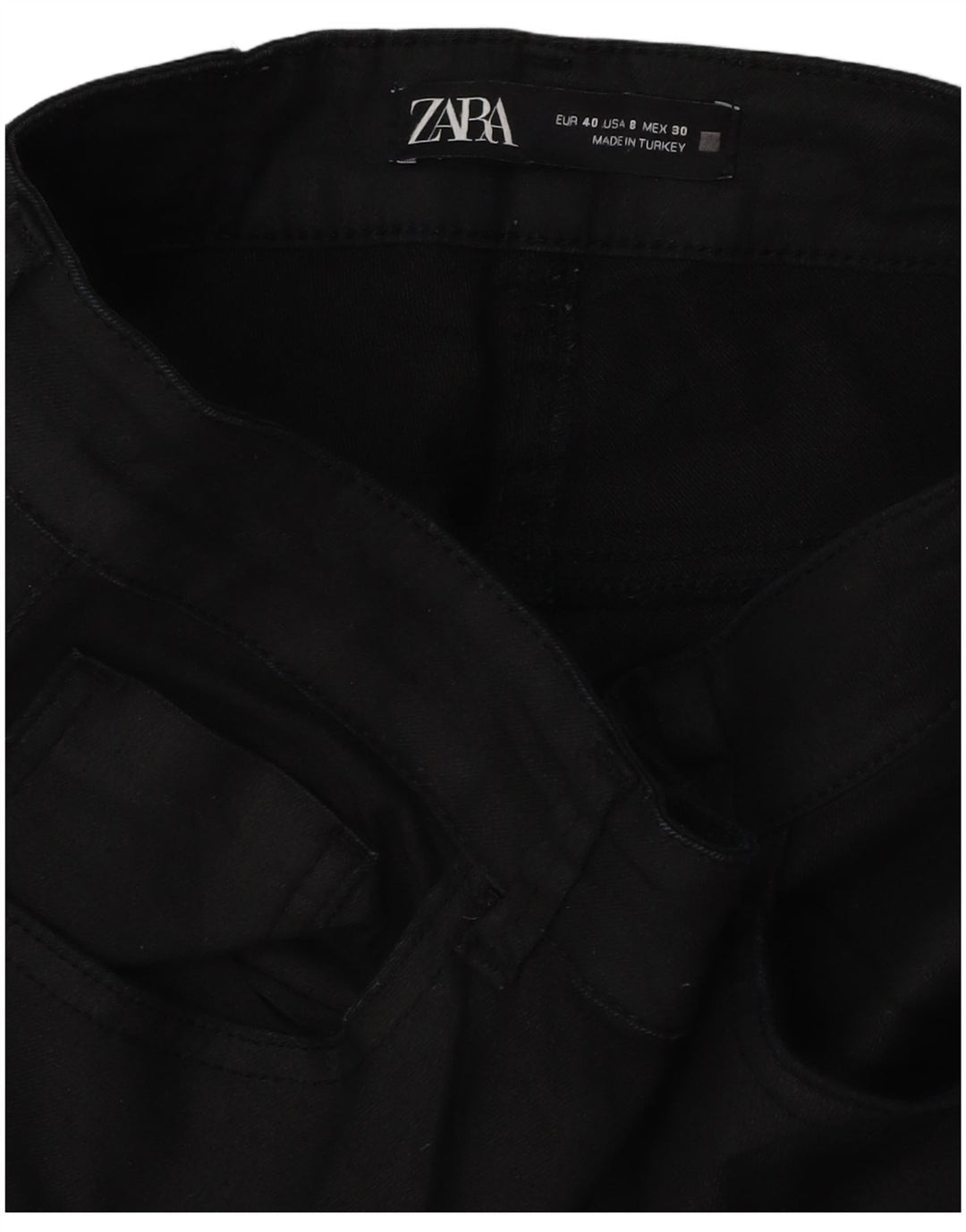 Calça feminina casual slim Zara EU 40 médio W30 L26 preta