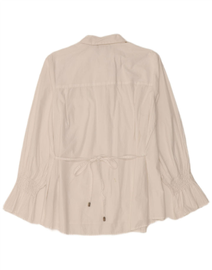 Blusa feminina Marks & Spencer Autograph Shirt Reino Unido 12 algodão branco médio