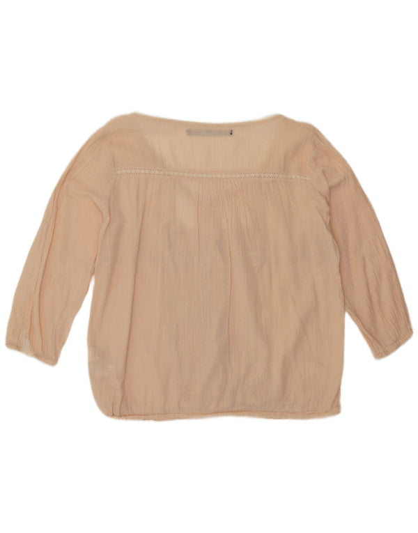 Blusa camisa feminina Zara Reino Unido 16 grande algodão rosa