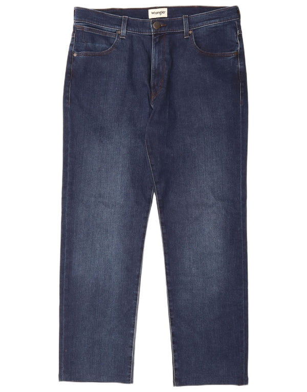 Wrangler Mens Arizona Straight Jeans W36 L34 Azul Marinho Algodão