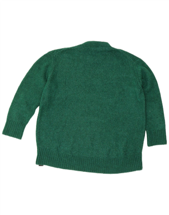 Suéter feminino Zara com gola redonda Reino Unido 14 acrílico verde médio