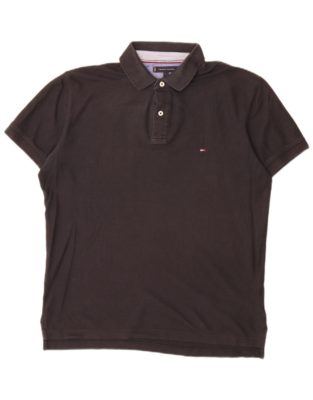 Camisa polo masculina Tommy Hilfiger Regular Fit grande algodão preto