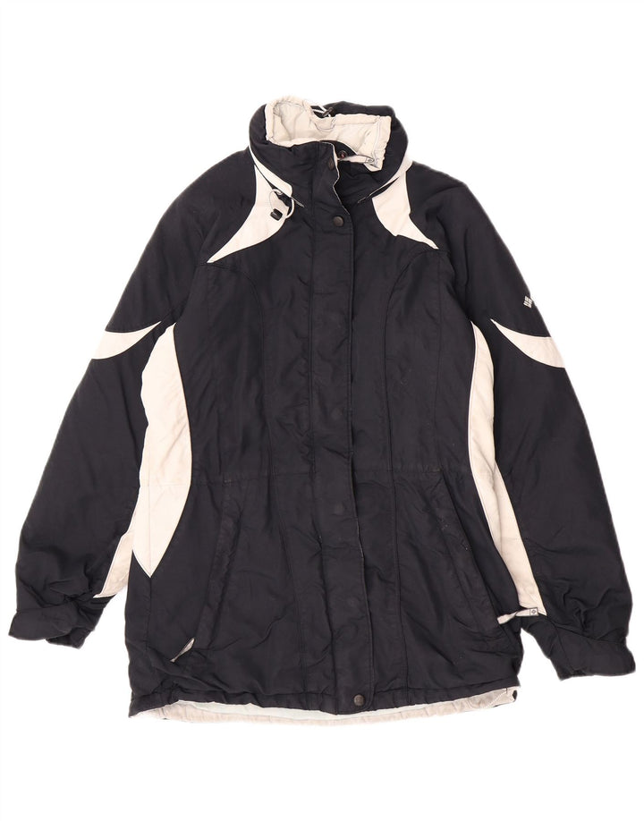 Jaqueta Columbia Feminina Oversized Acolchoada Reino Unido 10 Pequeno Bloco Colorido Azul Marinho