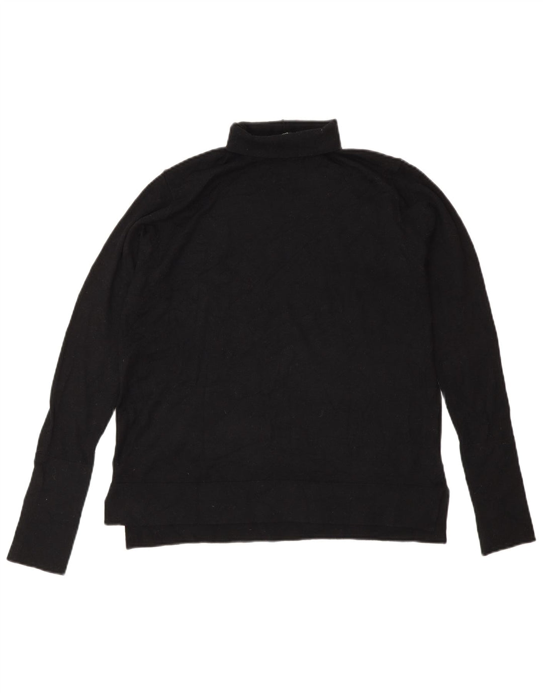 Suéter feminino Zara com gola redonda Reino Unido 14 médio preto modal