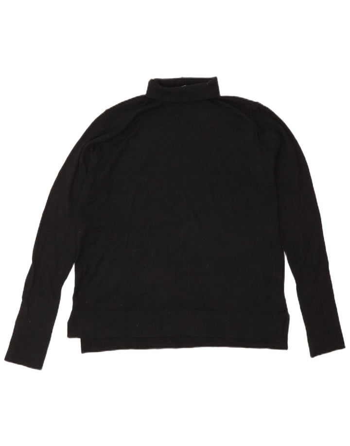 Suéter feminino Zara com gola redonda Reino Unido 14 médio preto modal