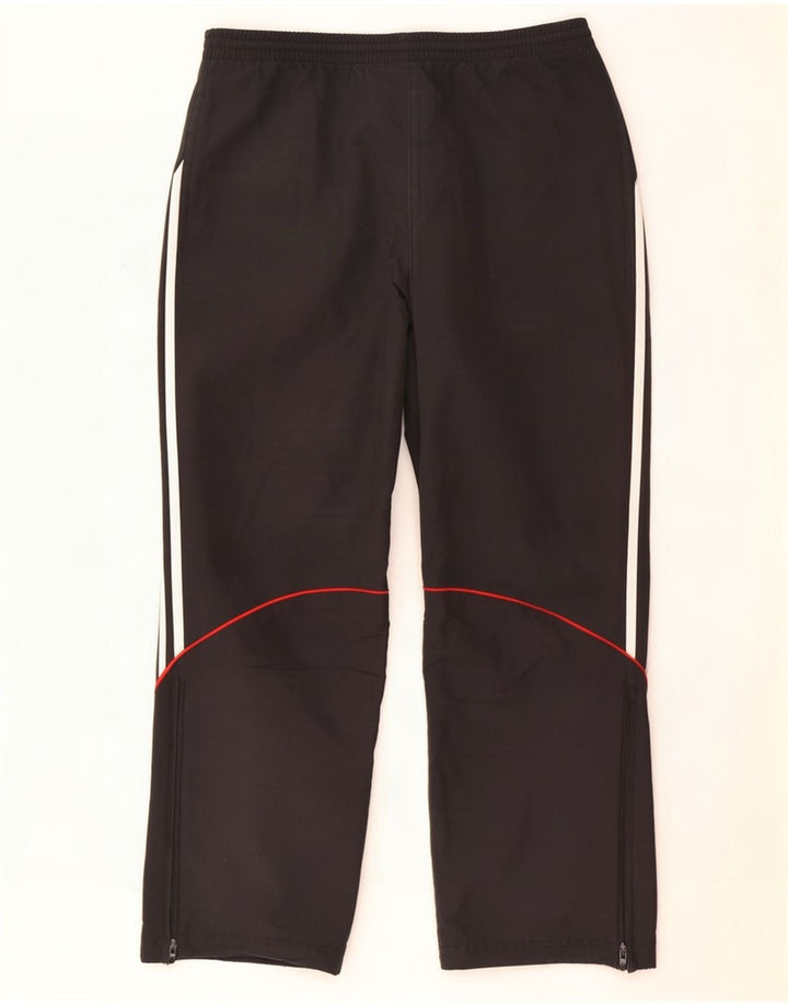 Calças de treino masculinas Adidas UK 40/42 poliéster preto médio