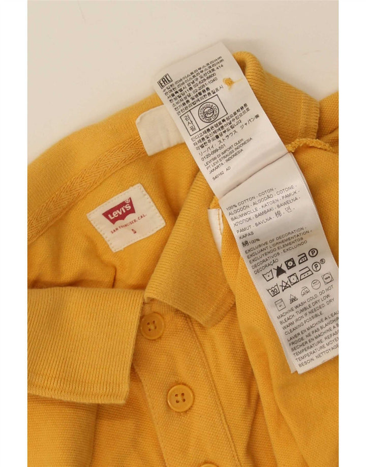 Camisa polo masculina Levi's pequena amarela de algodão
