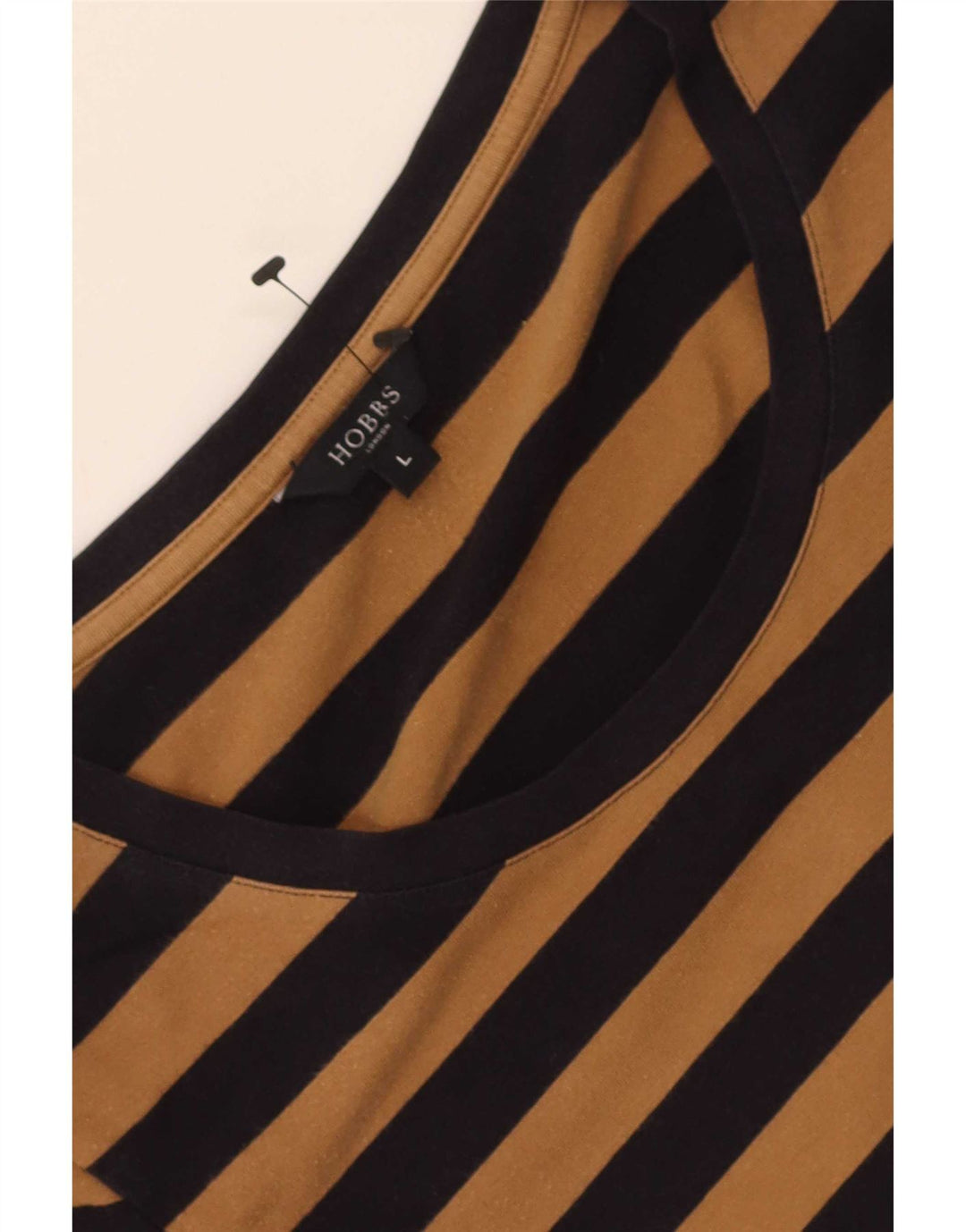 Top feminino Hobbs manga 3/4 Reino Unido 14 listrado marrom grande