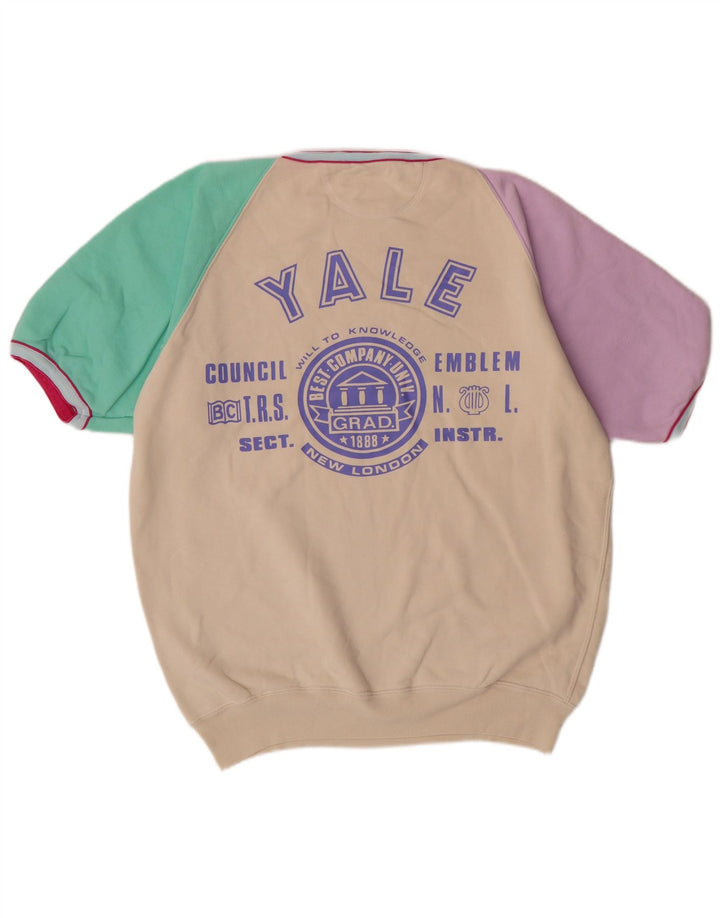 Suéter masculino com estampa gráfica de manga curta da Best Company, grande algodão bege