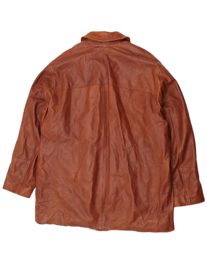 Jaqueta de couro masculina Pirbos IT 58 4XL marrom