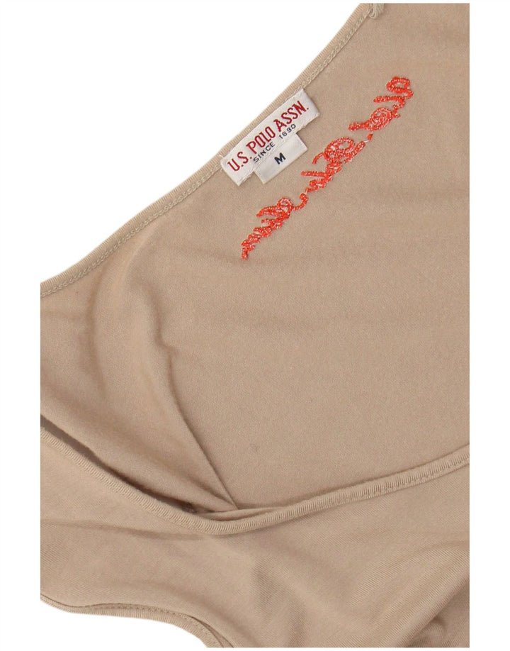 US Polo Assn. Vestido Básico Feminino UK 12 Colourblock Bege Médio