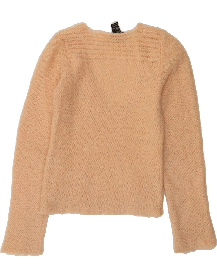 DIESEL Womens Crop V-Neck Jumper Sweater UK 12 Medium Beige Polyamide Vintage Diesel and Second-Hand Diesel from Messina Hembry 