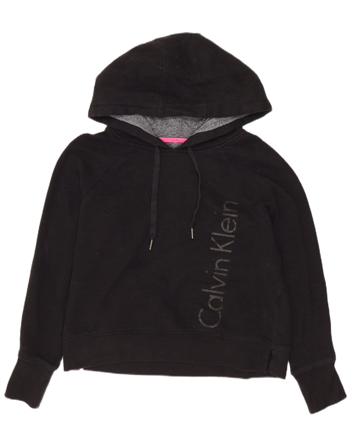 Suéter feminino com capuz CALVIN KLEIN Performance Crop UK 14 médio preto