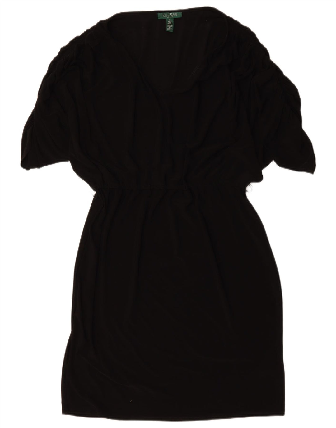 Vestido bainha feminino Ralph Lauren US 14 XL poliéster preto