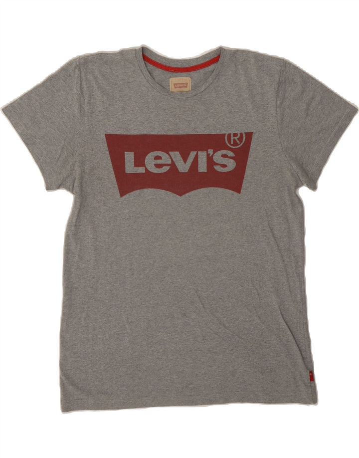 LEVI'S Boys Graphic T-Shirt Top 15-16 Years Grey Vintage Levi's and Second-Hand Levi's from Messina Hembry 