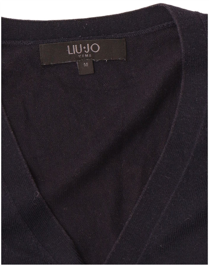 Liu Jo Suéter cardigã masculino médio azul marinho