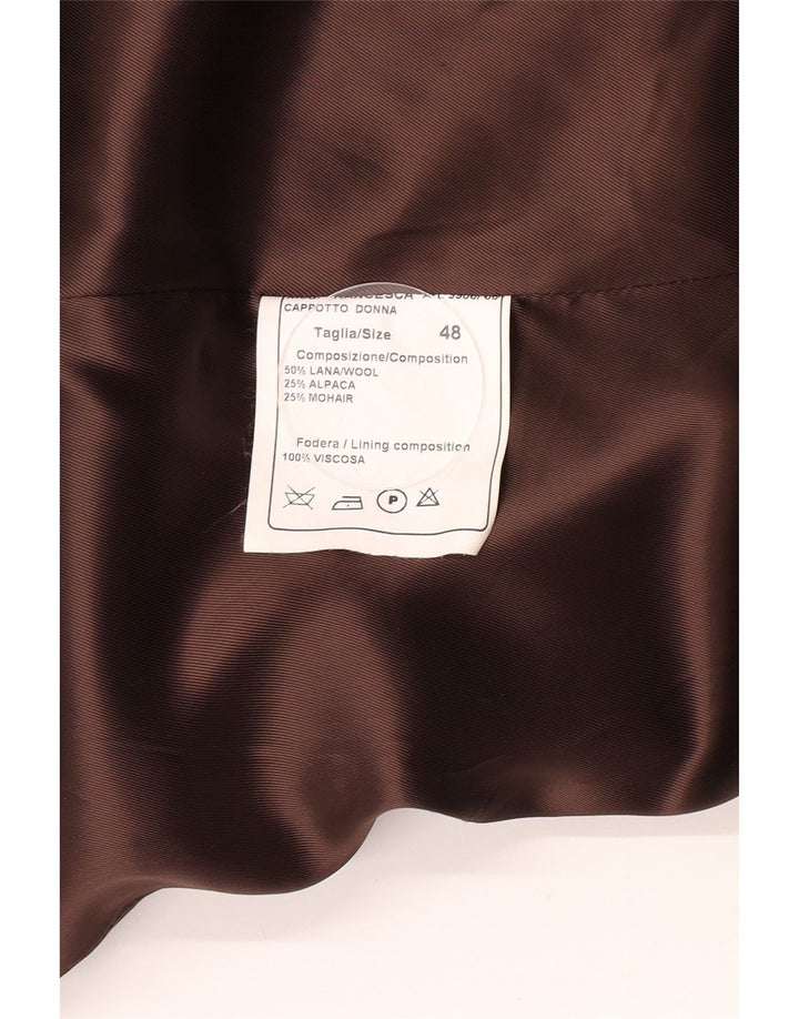 Sobretudo feminino vintage IT 48 XL lã marrom