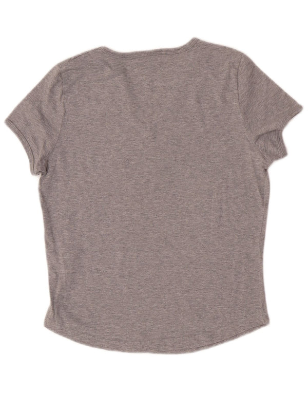 Camiseta feminina Champion de manga curta com ajuste regular UK 12 cinza médio