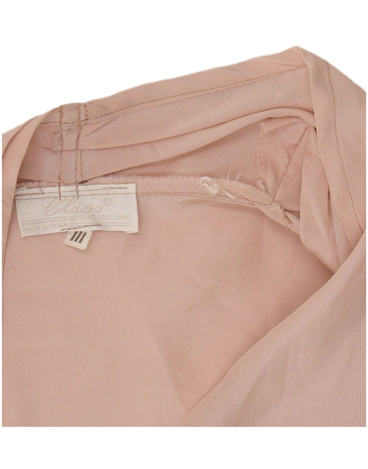 CLASS Top feminino de manga comprida e manga comprida UK 16 grande viscose rosa