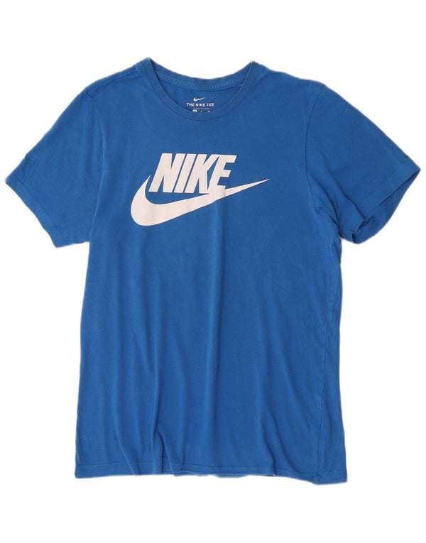 Camiseta Nike masculina gráfica Top pequeno algodão azul