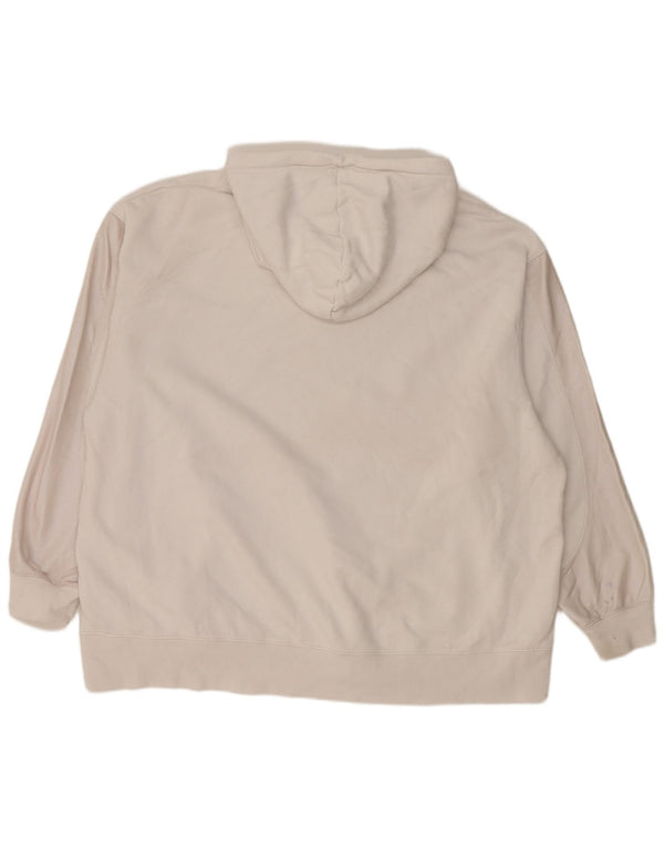 Jumper com capuz Nike feminino gráfico oversized UK 20 2XL algodão branco