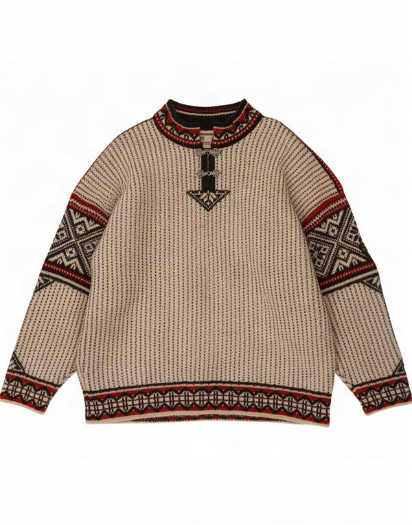 Dale of Norway Suéter masculino com gola tartaruga 2XL bege geométrico