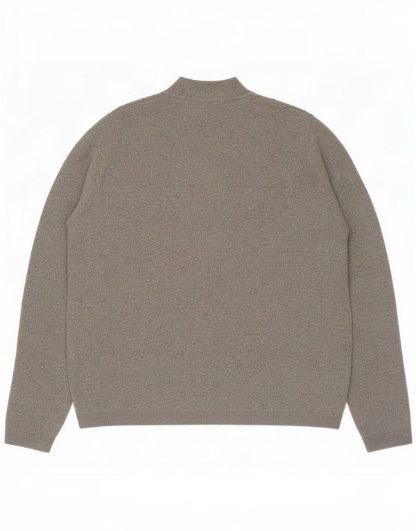 Suéter feminino Tommy Hilfiger com gola tartaruga UK 12 cinza médio manchado