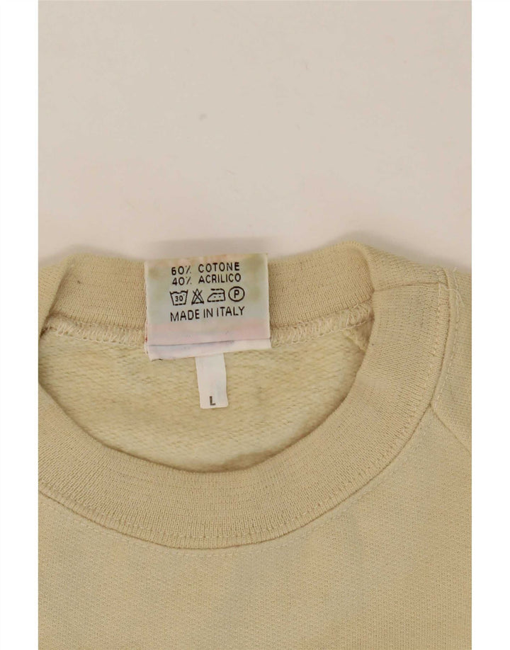 Parmalat moletom gráfico masculino jumper grande algodão bege