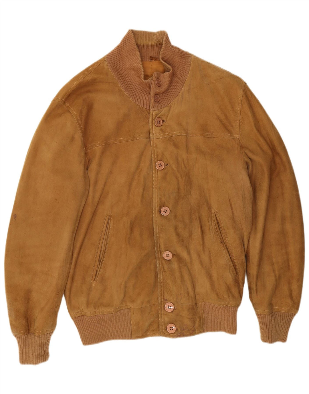 Jaqueta bomber masculina Maren de camurça Reino Unido 40 grande camurça bege