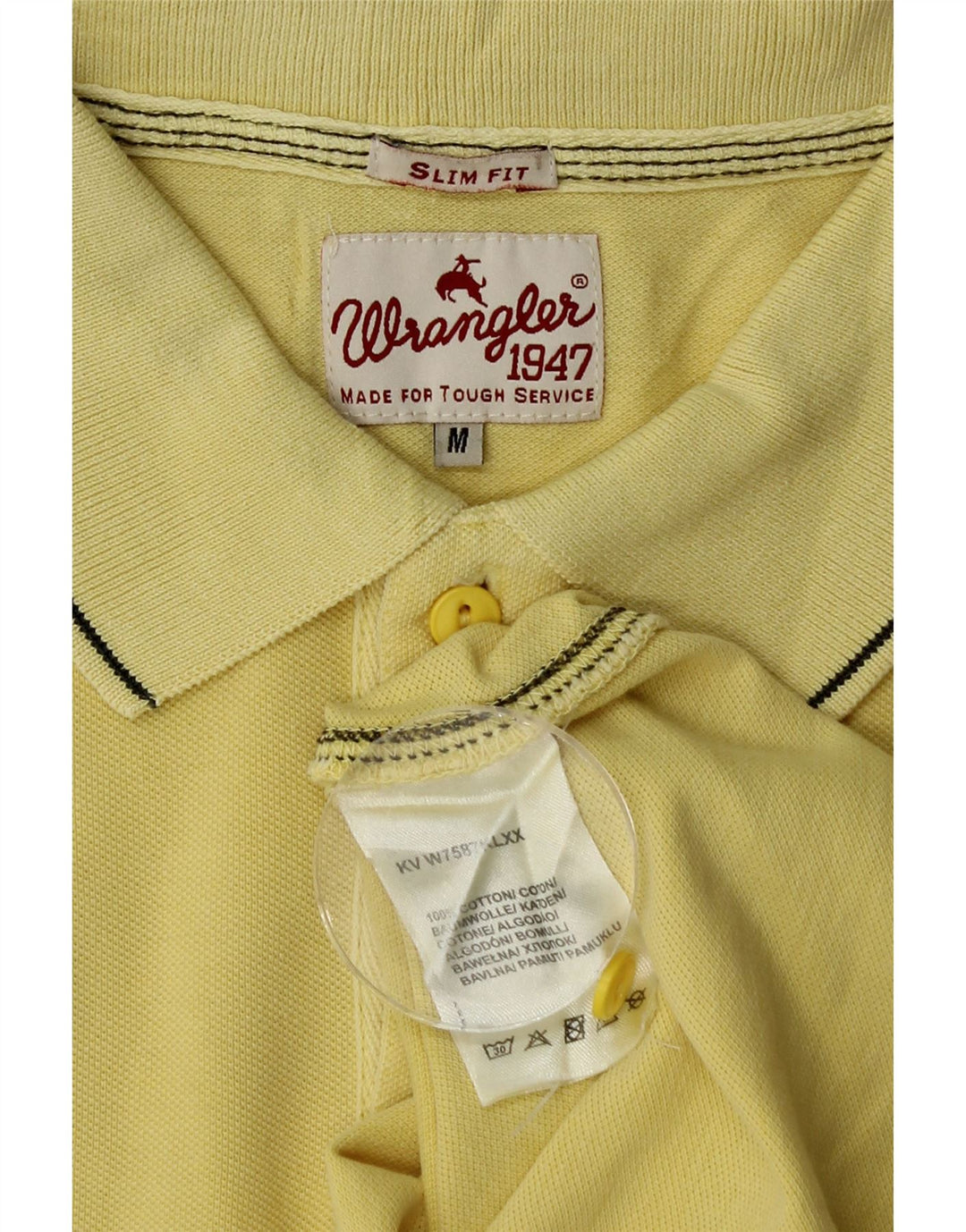 Camisa polo masculina Wrangler Slim Fit algodão amarelo médio