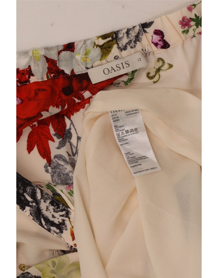 Vestido feminino Oasis Halter UK 12 médio off white floral poliéster