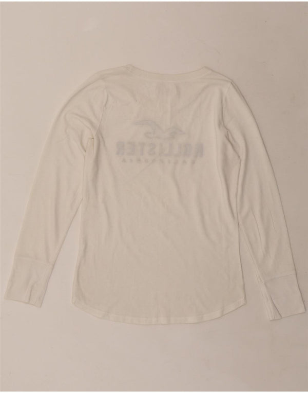 Top gráfico feminino HOLLISTER manga comprida UK 14 médio branco