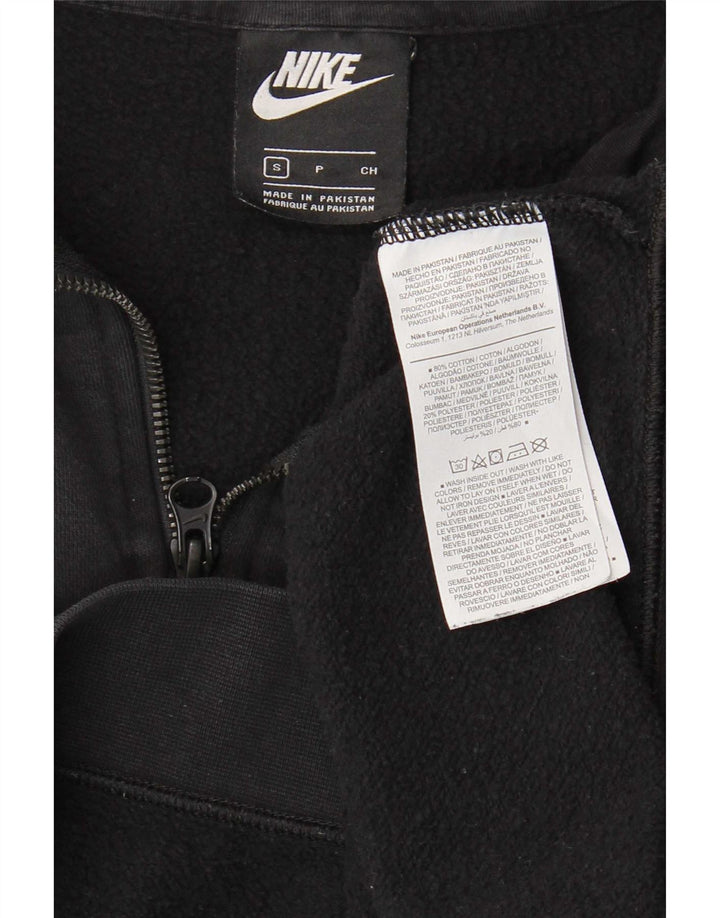 Moletom feminino Nike com zíper e gola alta, suéter UK 10 pequeno algodão preto