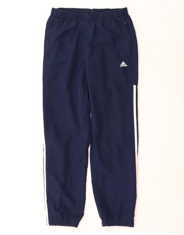 Adidas Womens Tracksuit Calças Joggers UK 14 Médio Azul Marinho Poliéster