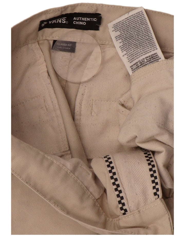 VANS Mens Relaxed Fit Chino Calças W28 L30 Poliéster Bege
