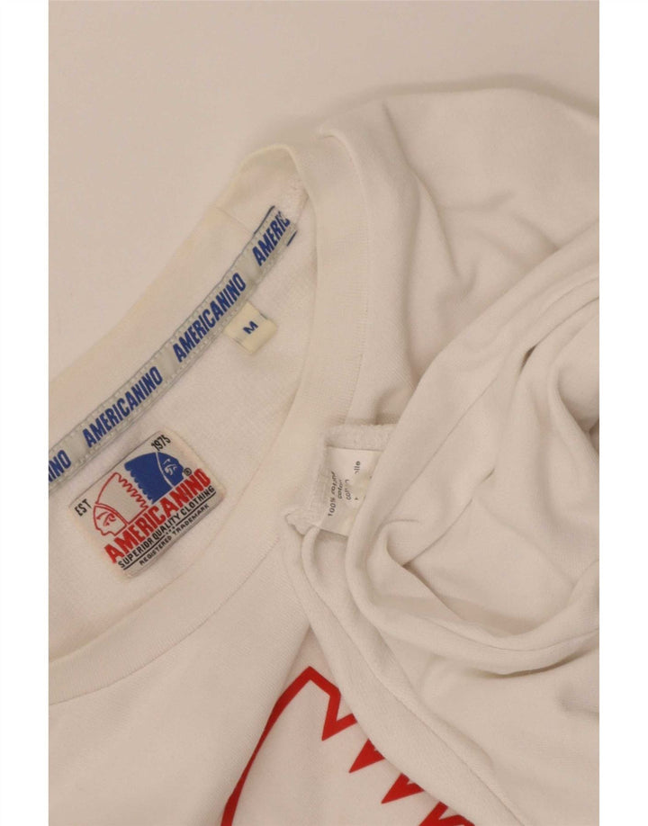 Suéter gráfico feminino Americanino UK 12 algodão branco médio