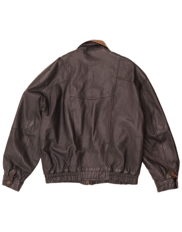 Jaqueta masculina de couro bomber C&A EU 48 médio preto