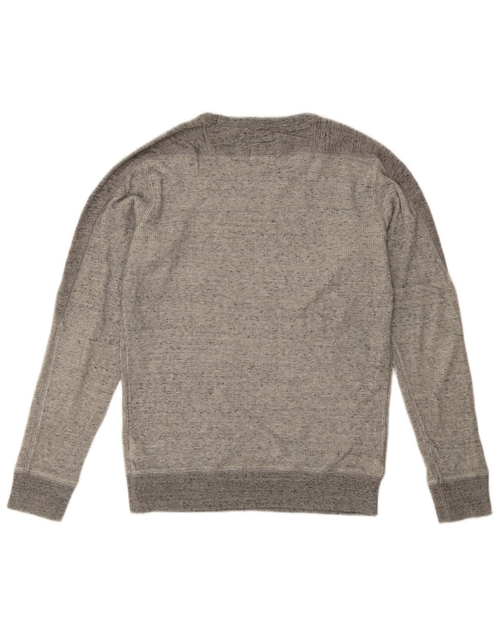 DIESEL moletom masculino jumper cinza médio algodão colorblock