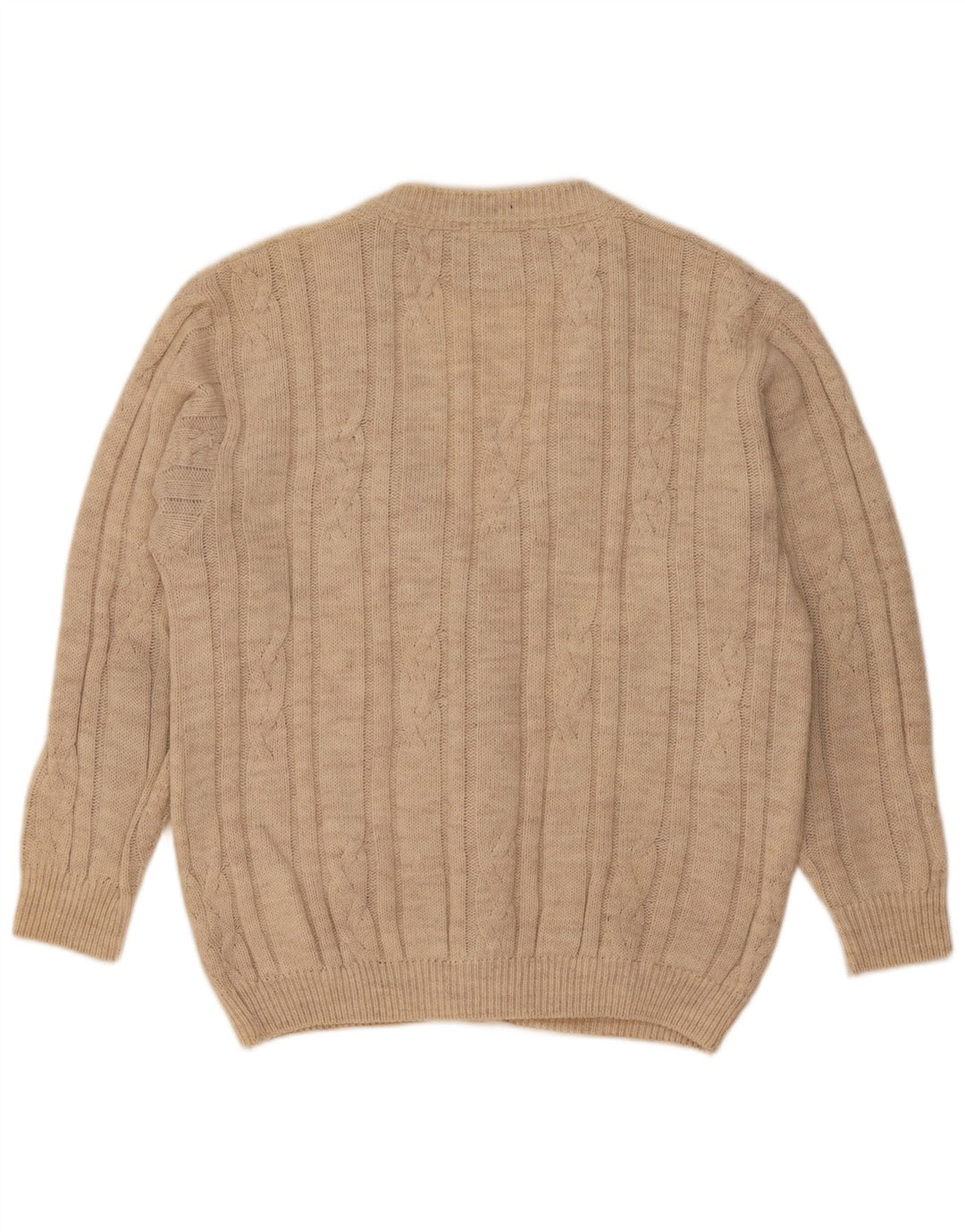 Suéter cardigã masculino Angelo Greco IT 48 lã alpaca bege médio
