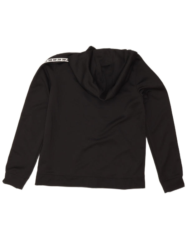 Nike Boys Graphic Zip Hoodie Sweater 13-14 Years XL Black Colourblock