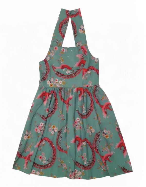 Vestido feminino Lindy bop UK 18 XL verde floral poliéster