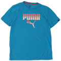 Camiseta masculina PUMA com estampa gráfica grande azul