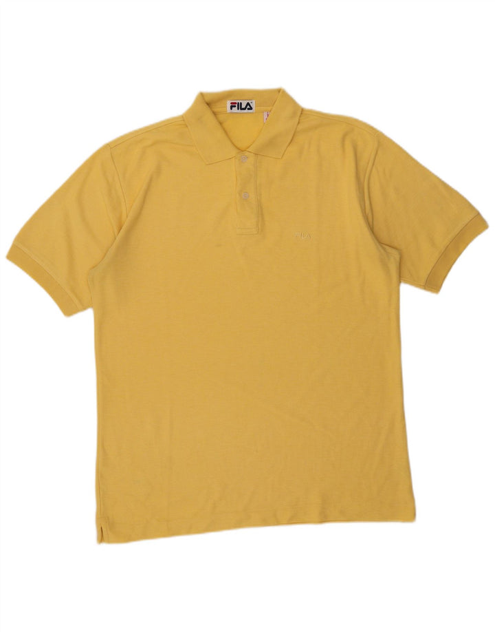 Camisa polo masculina Fila IT 48 algodão amarelo médio
