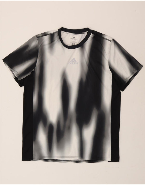 Adidas Mens Camiseta Top Grande Preto Tie Dye Poliéster