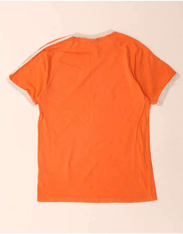 Adidas Mens Camiseta Top Pequeno Algodão Laranja
