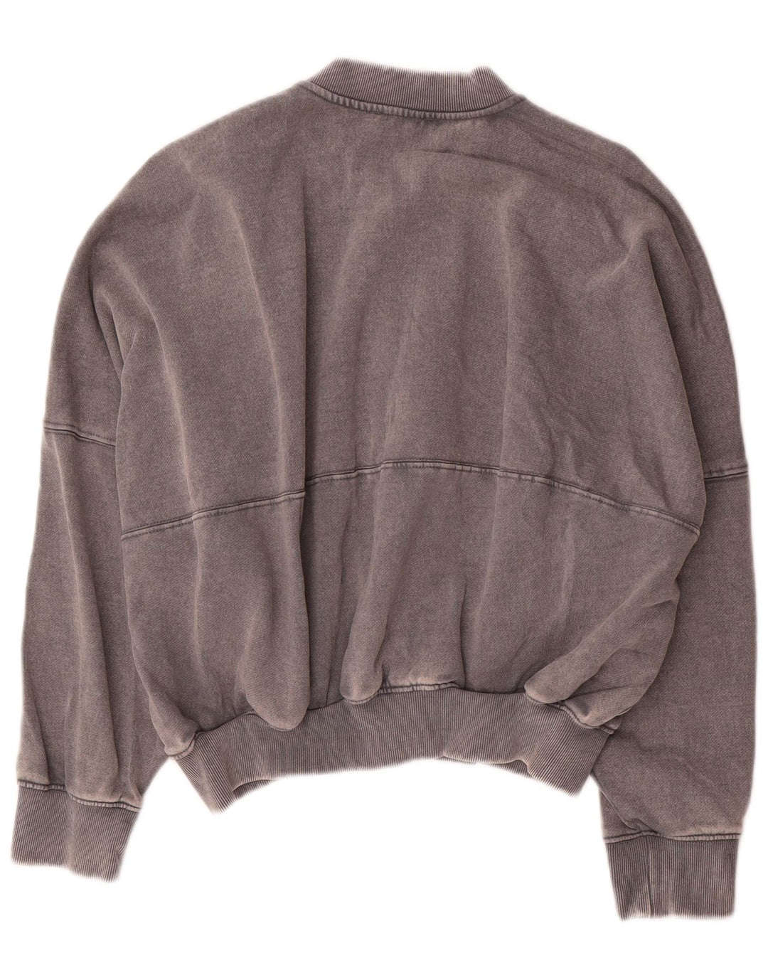 Zara Womens Crop Oversized Tracksuit Top Jacket Reino Unido 10 Pequeno Algodão Cinza