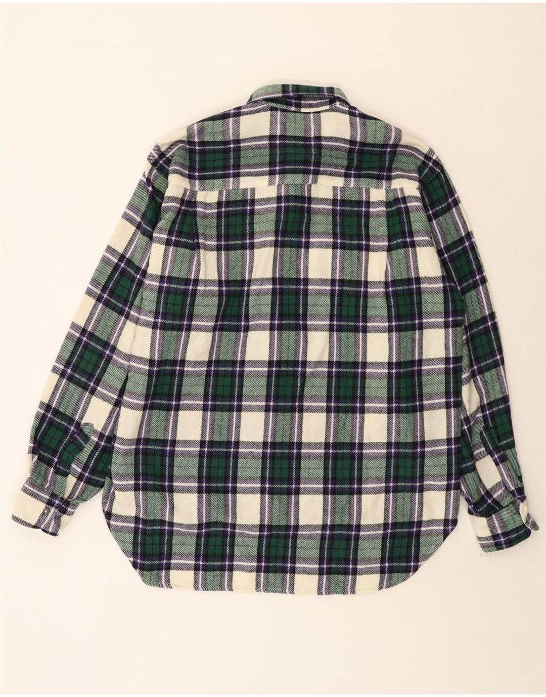 Camisa masculina de flanela Benetton XL verde xadrez lã