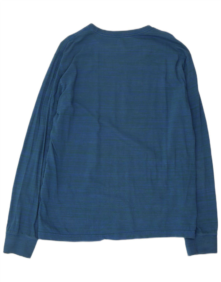 Top masculino Levi's de manga comprida grande listrado azul de algodão
