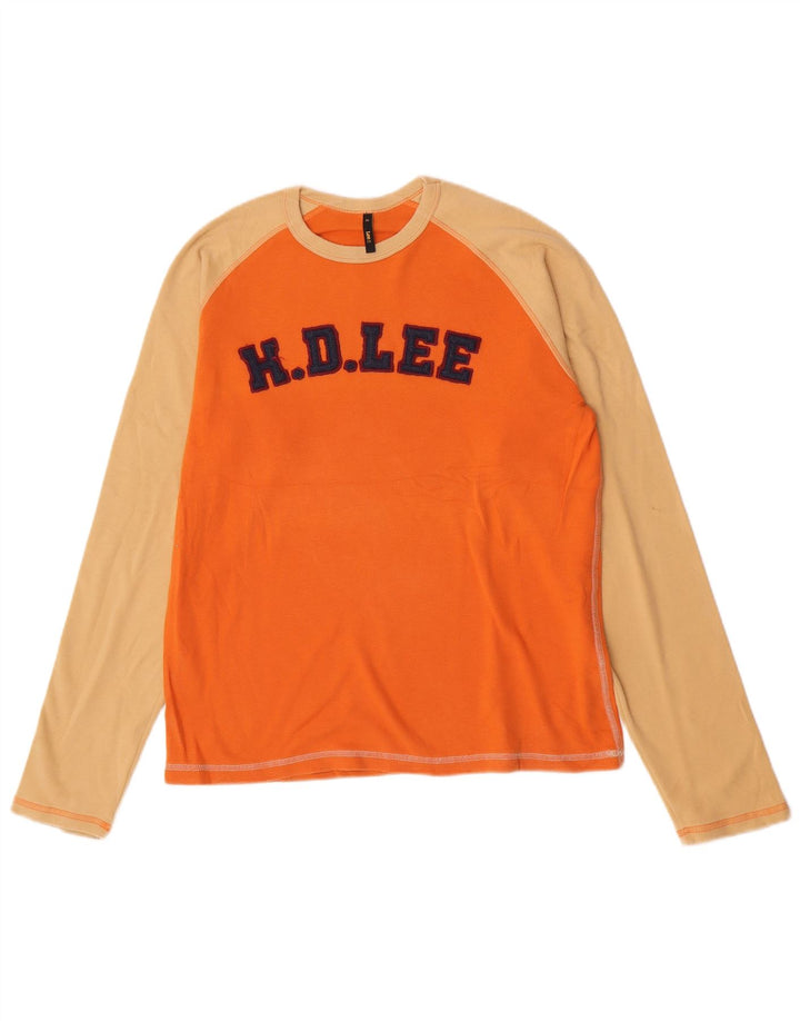 Lee Mens Graphic Top Manga Longa XL Laranja Colorblock Algodão